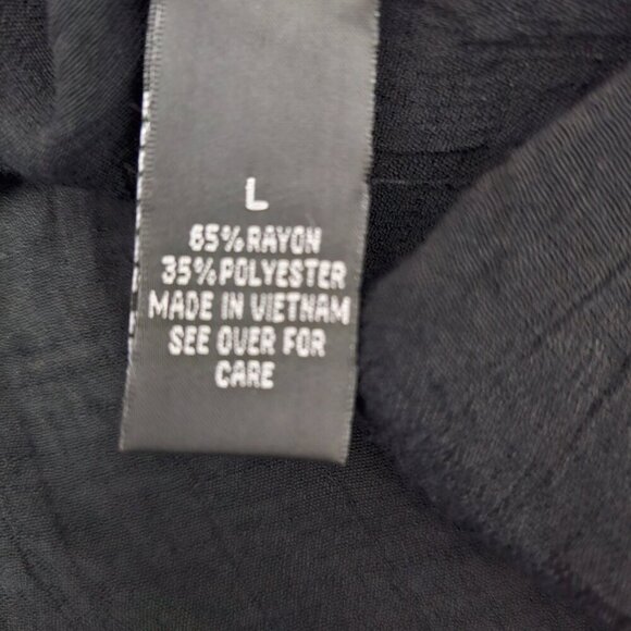 ❤️ALYX V Neck Boho Beaded Gauzy Black Tank Top - Picture 4 of 6